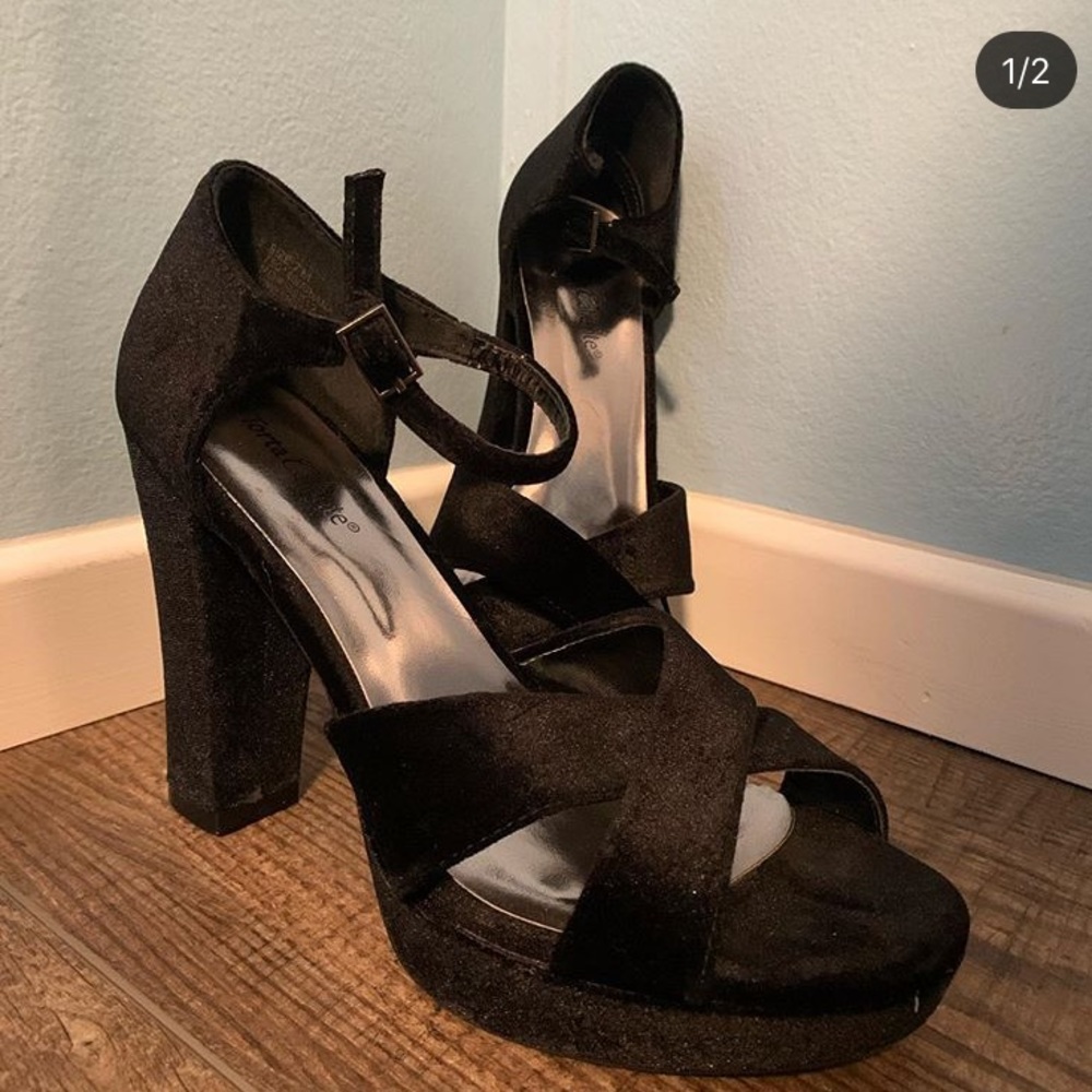 Black Velvet Heels